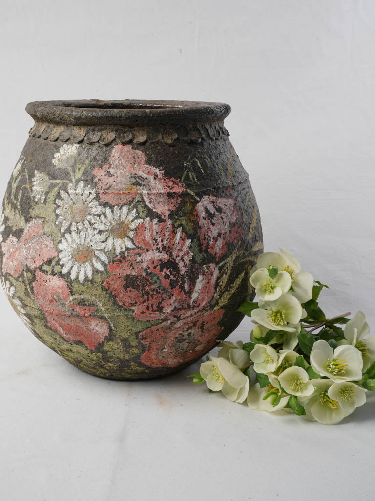 Charming folk art vessel, painted