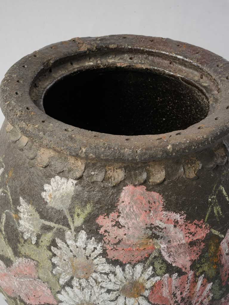 Vintage charentaise pottery with flowers