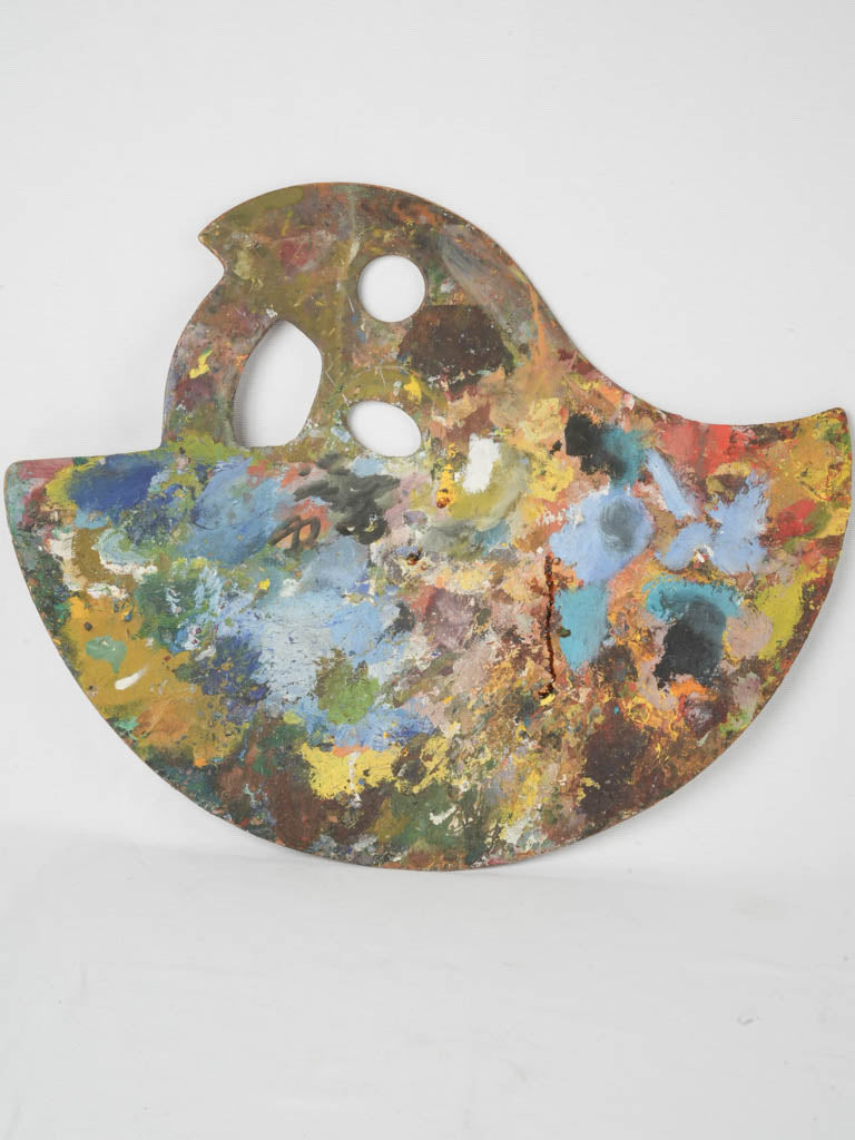 Vintage French paint palette - bird shaped 20¾" x 23¾"