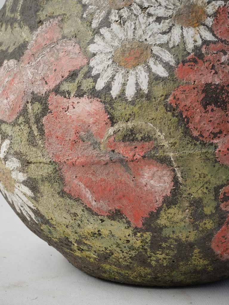 Late 19th-Century Terracotta "Ponne Charentaise" W/ 20th-Century Floral Painting - 15¼"
