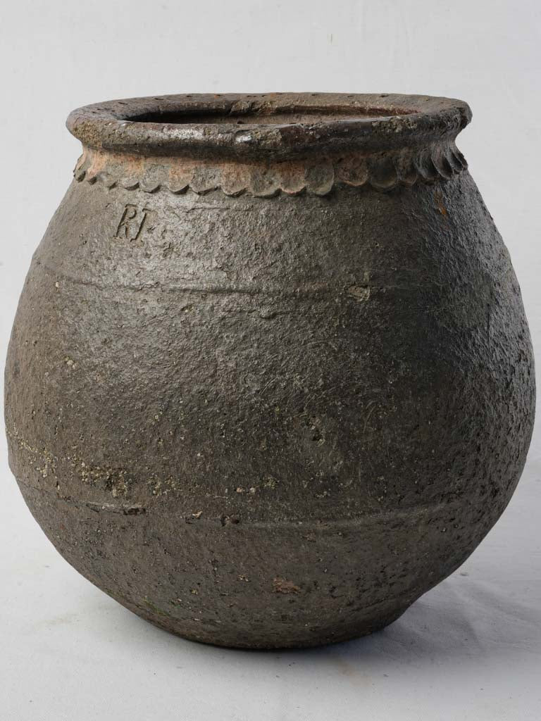 Late 19th-Century Terracotta "Ponne Charentaise" W/ 20th-Century Floral Painting - 15¼"