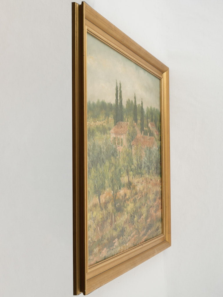 Vintage olive tree countryside canvas artwork
