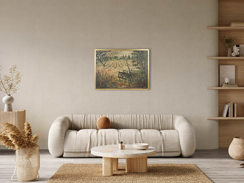 Charming Mid-Century French countryside painting