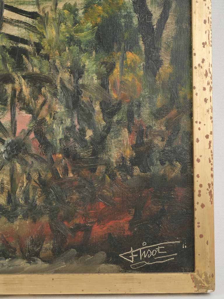 Mid-Century elegant oil landscape painting