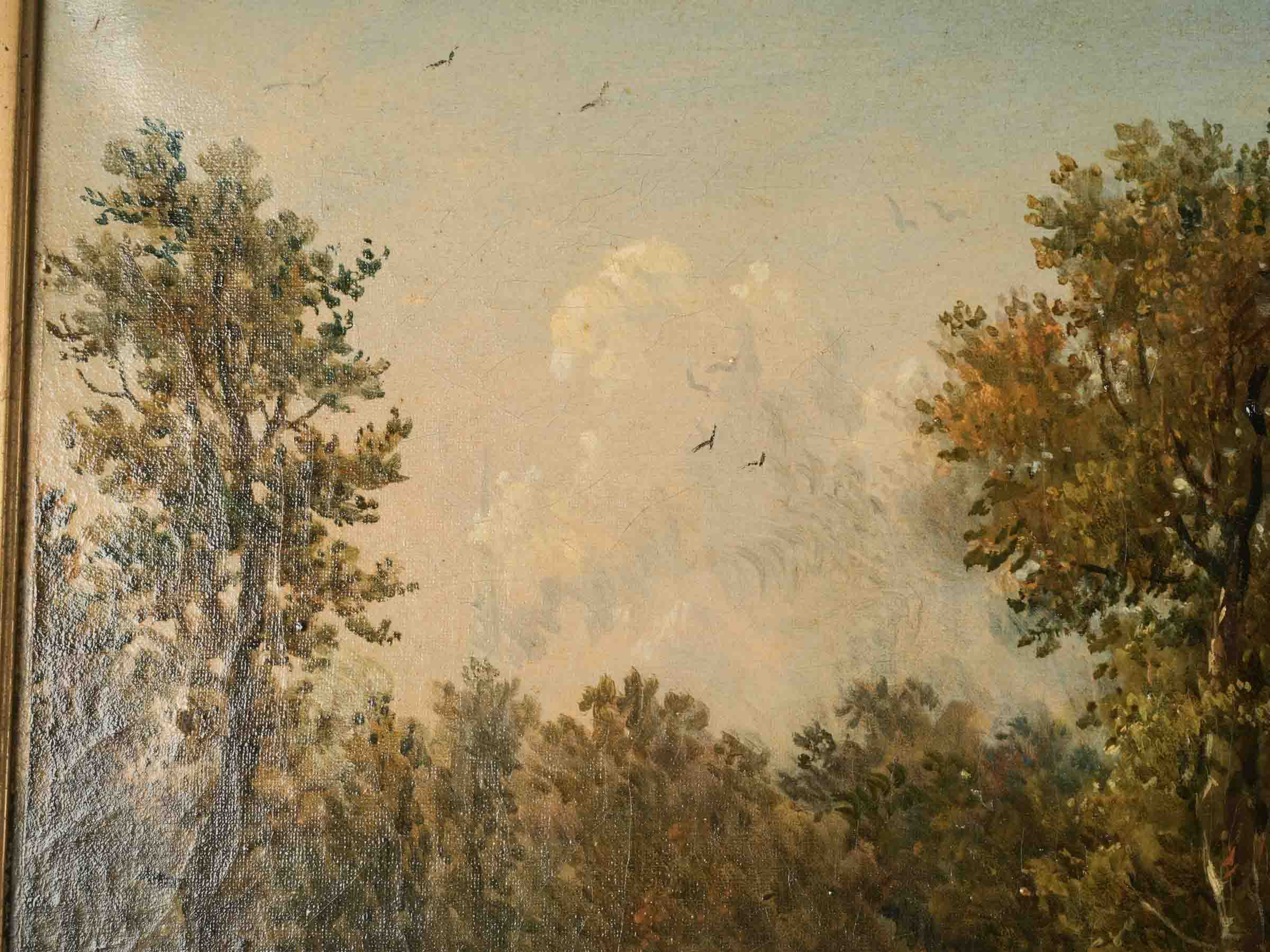 Large Pastoral Landscape, Oil on Canvas signed De Grailly, 19th Century - 31½" x 35½"