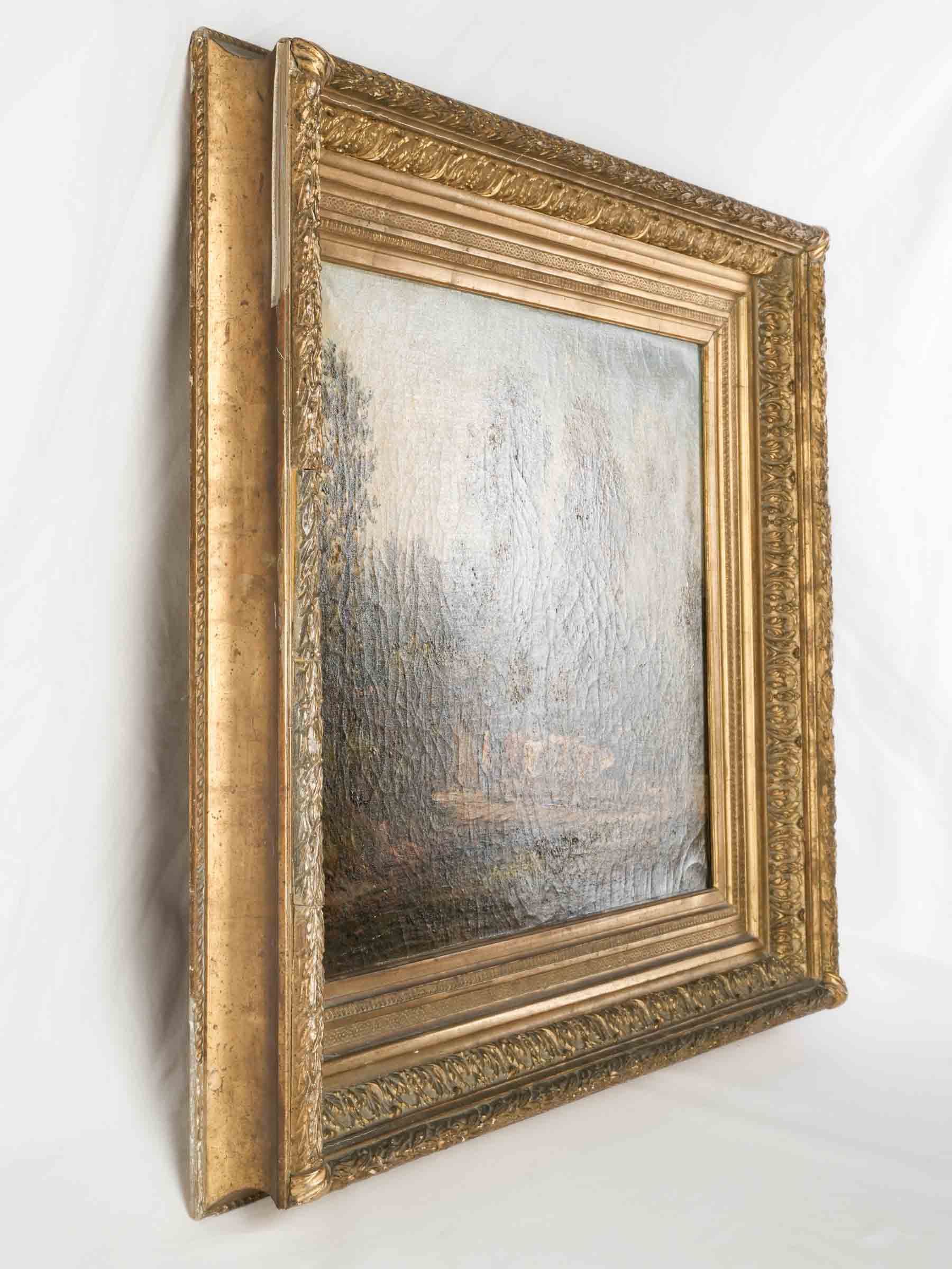 Large Pastoral Landscape, Oil on Canvas signed De Grailly, 19th Century - 31½" x 35½"