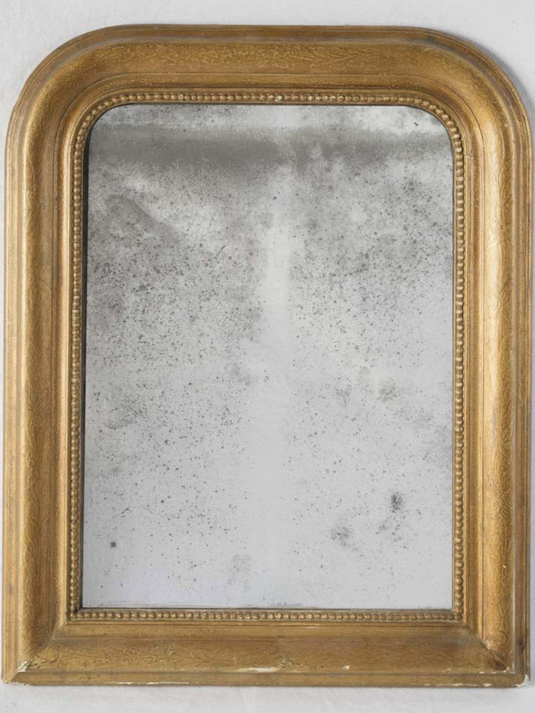 Petite Louis Philippe Giltwood Mirror with Atmospheric Foxed Plate - 23¼" x 18½"