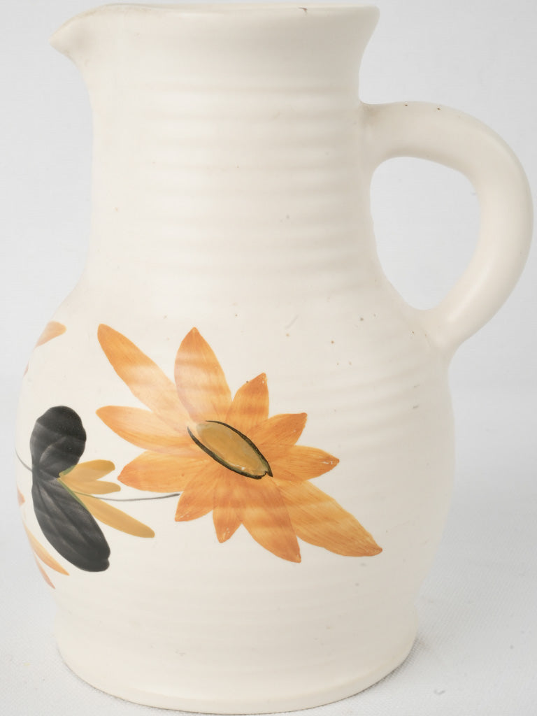 Wheel-thrown decorative French pitcher