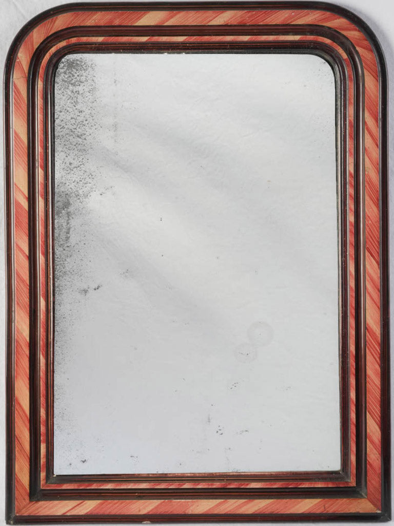 Rare 19th-Century Louis Philippe Mirror w/ Striking Painted Faux Marble Frame - 32¼" x 24"