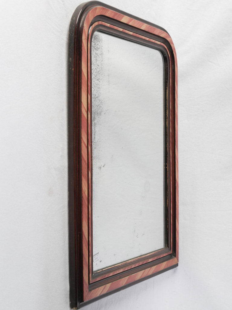 Burgundy-painted 19th-century wall mirror