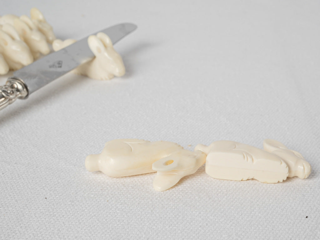 Lovely porcelain rabbit knife rests