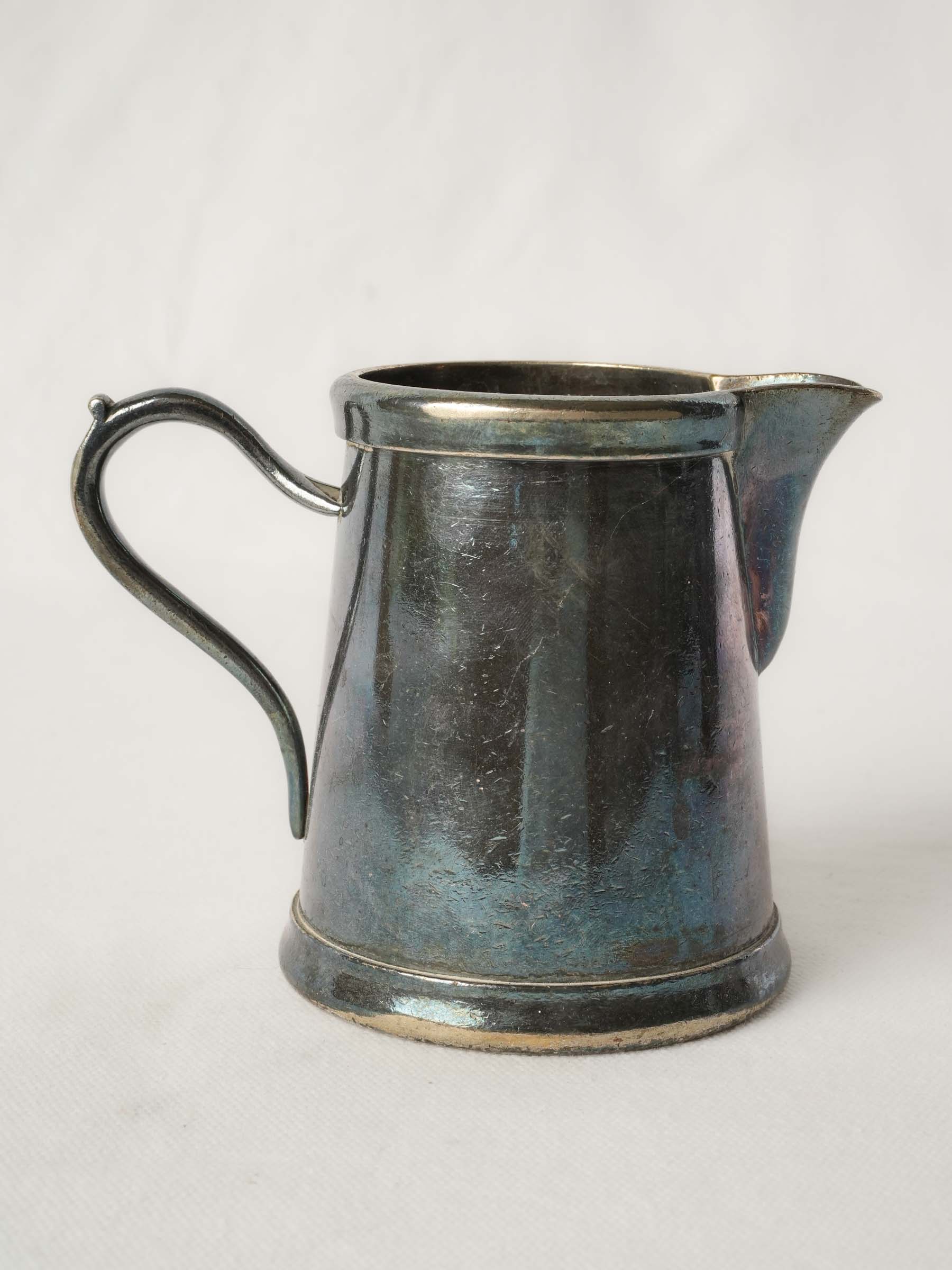 Antique French Silver-Plated Milk Jug from Hôtel du Midi, Avignon - 4¼"