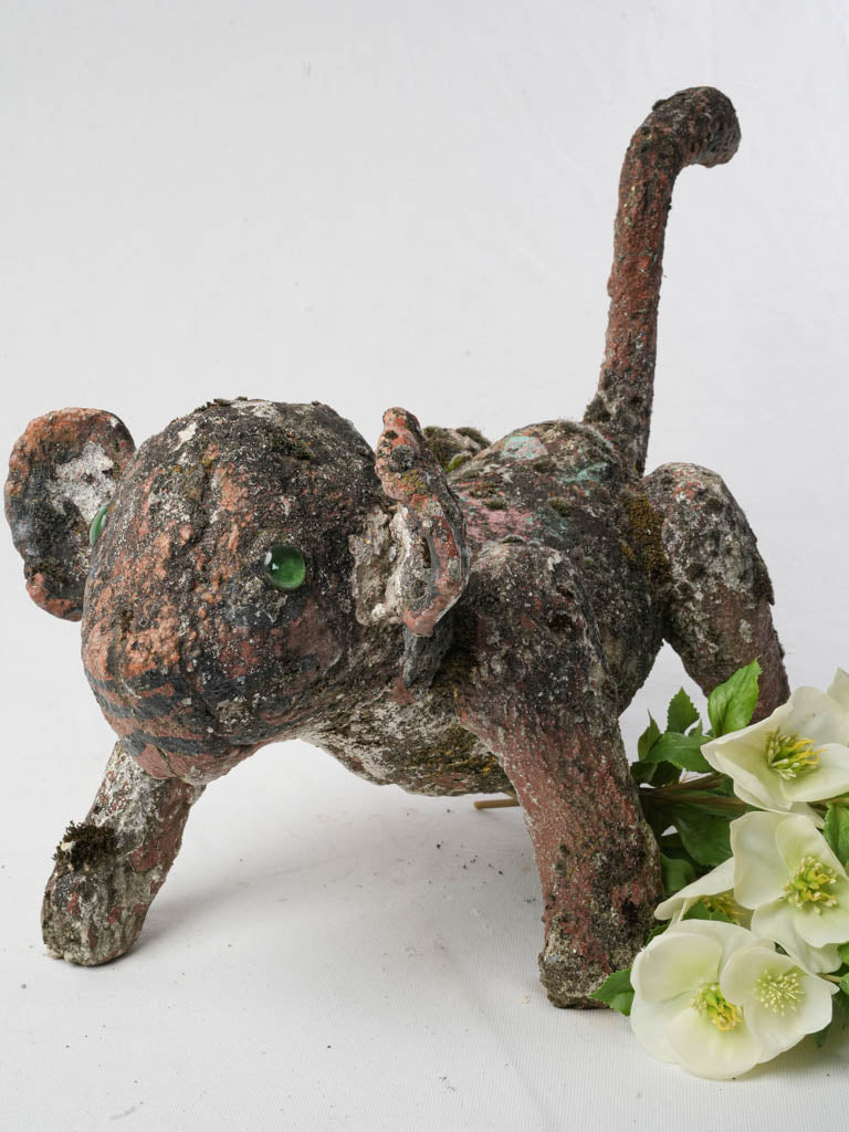 Vintage naive artistry tiger sculpture