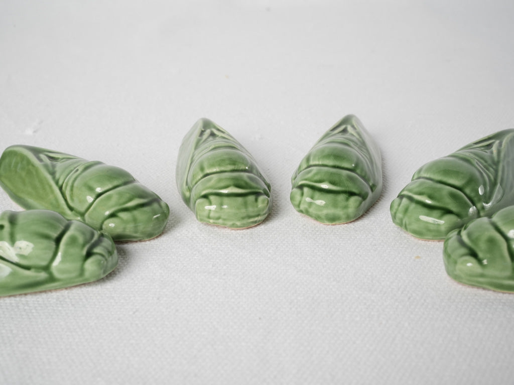 Artisanal glazed cicada knife rests