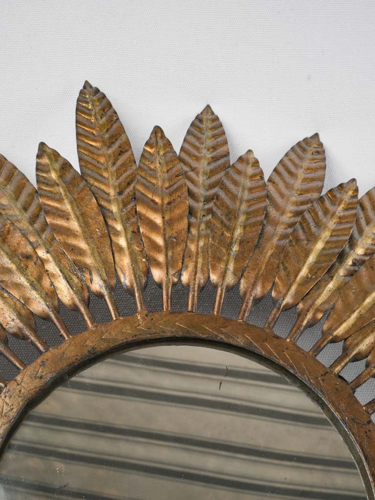 Distressed patina round reflector