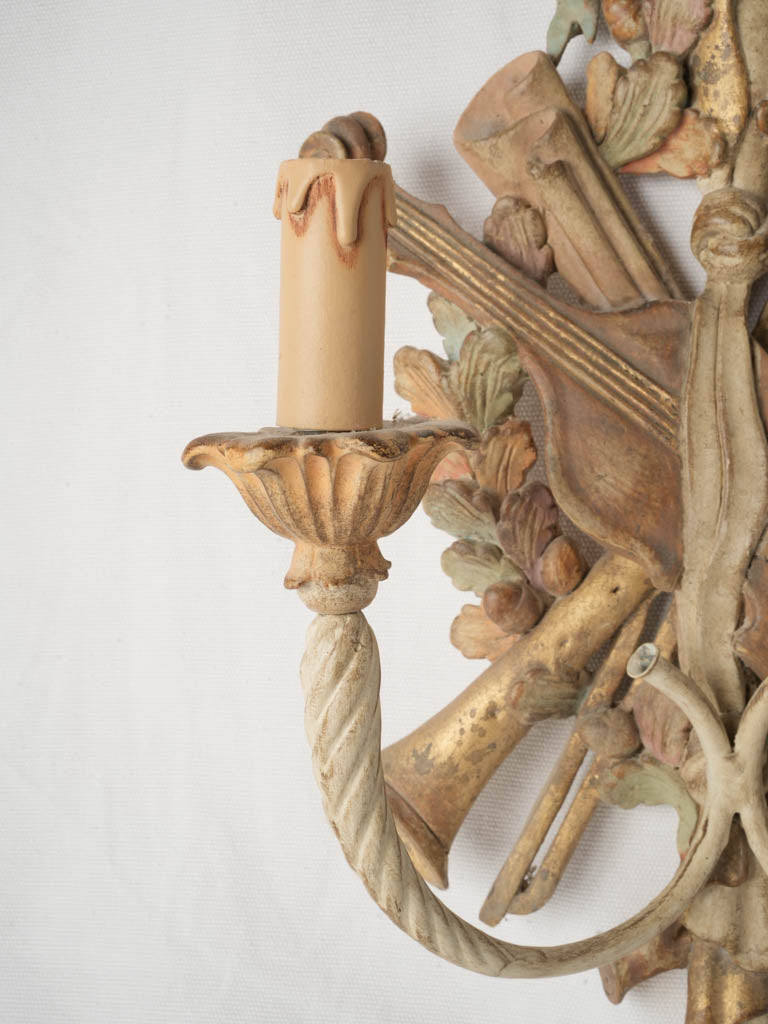 Mid-20th-Century Italian Two-Light Musical Trophy Sconce - 24½"