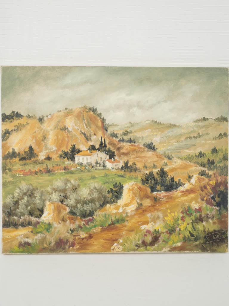 Vintage French countryside oil painting