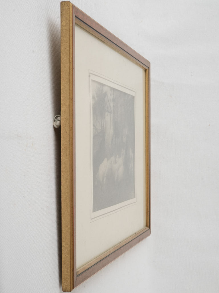 Rustic shepherdess illustration in ink