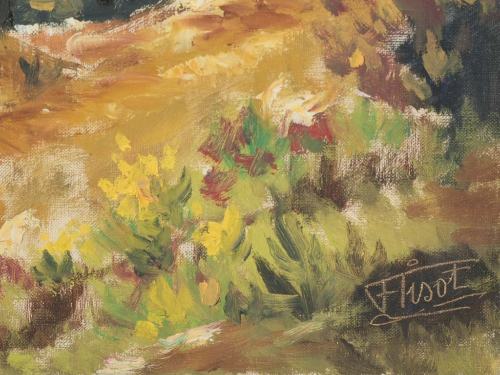 Charming unframed vintage oil painting