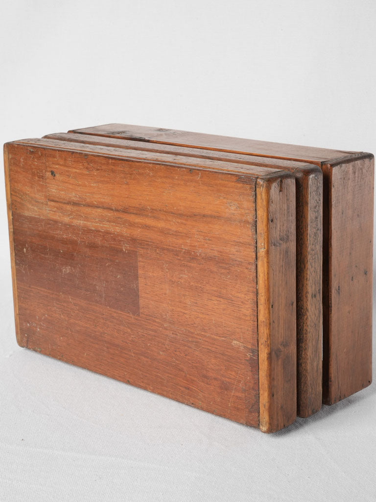 Aged farmhouse wooden cutlery carrier