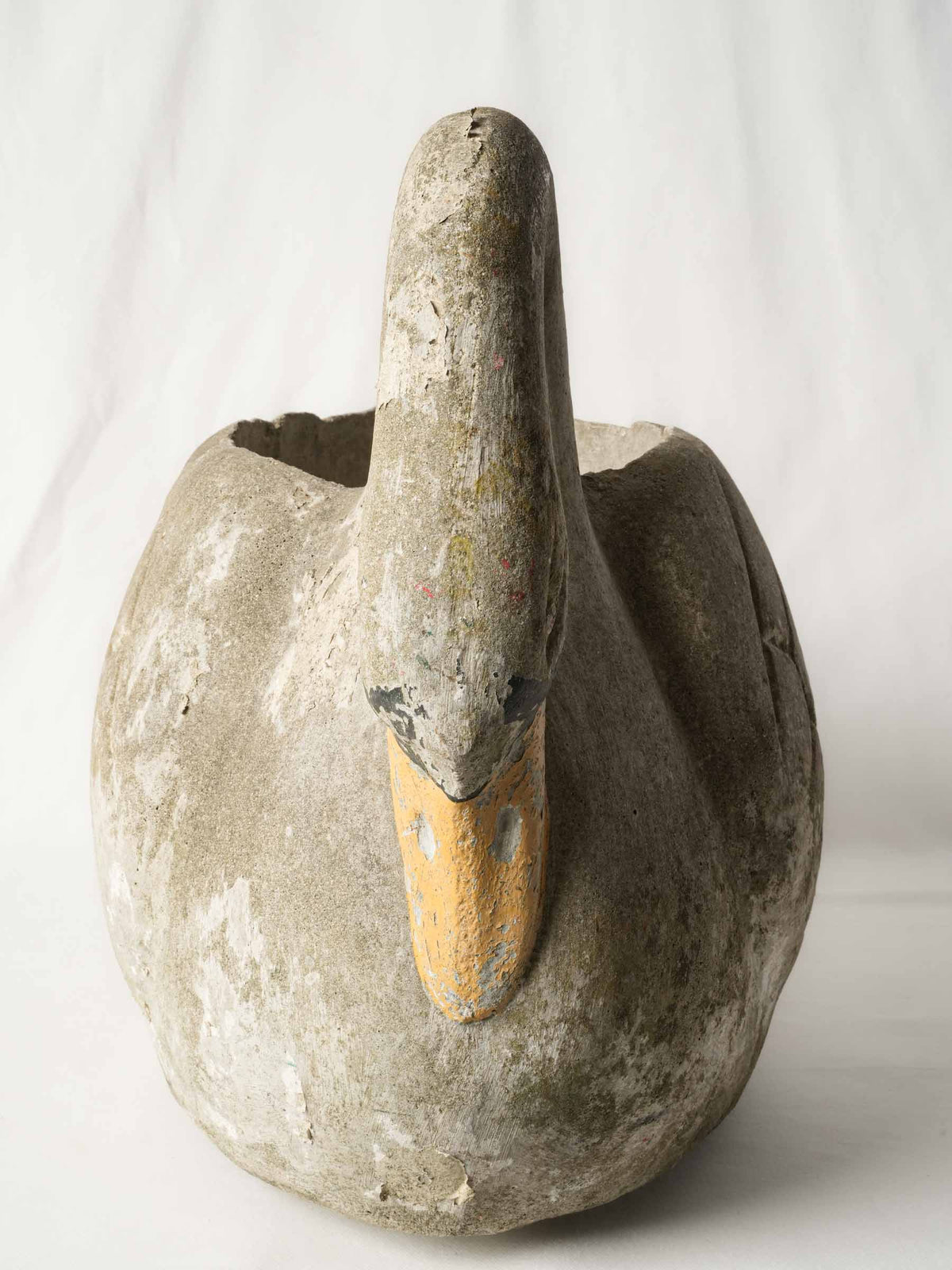 Heavy concrete swan planter decor