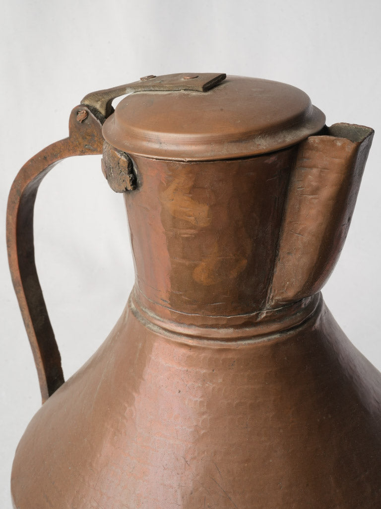 Textured hammered copper antique vessel
