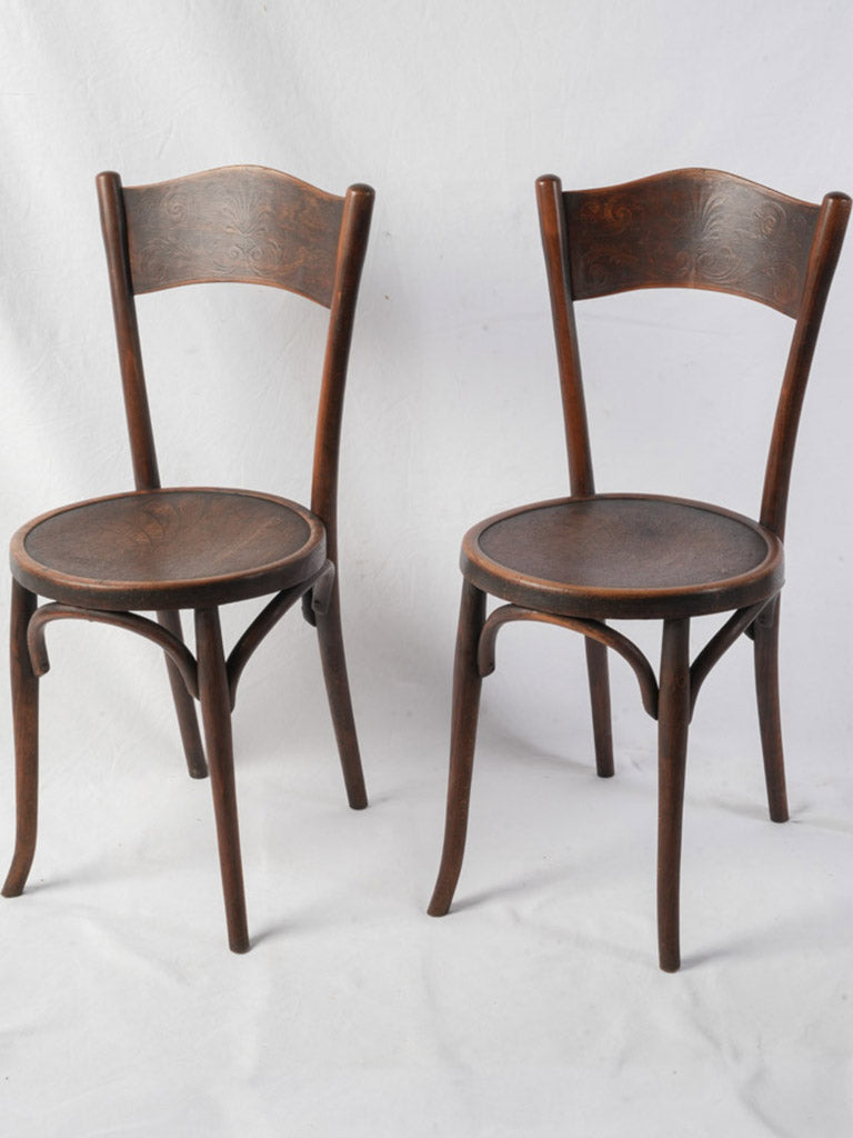 Rare Set Of 12 Antique French Bentwood Bistro Dining Chairs