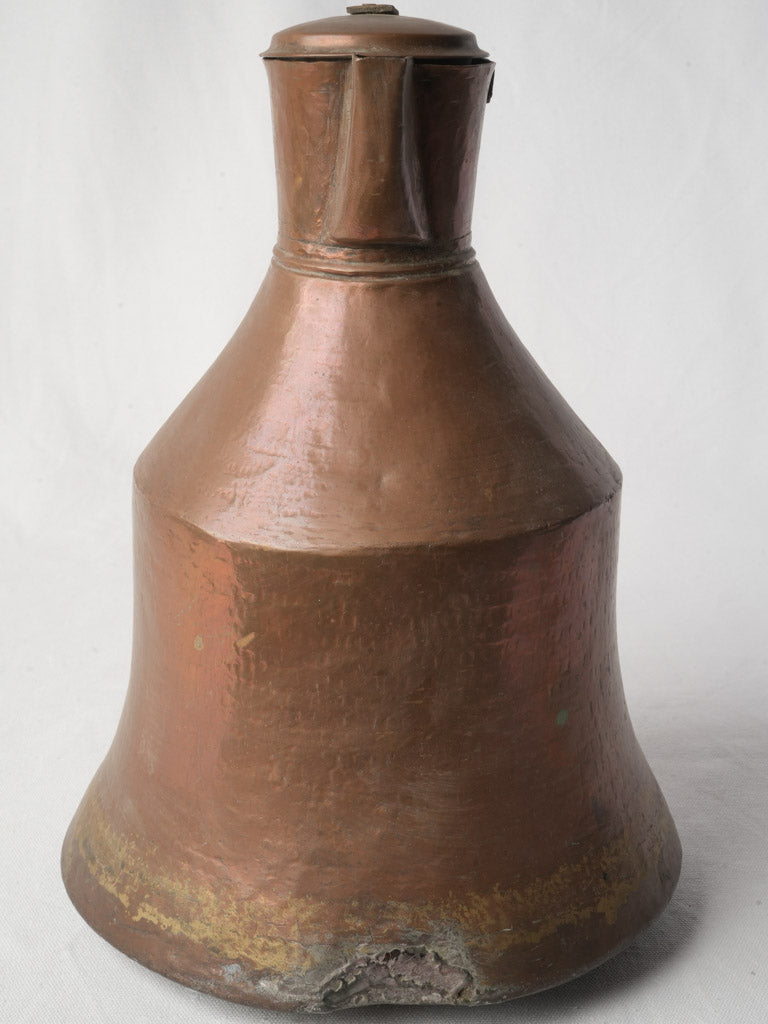 Rustic hand-hammered copper pot