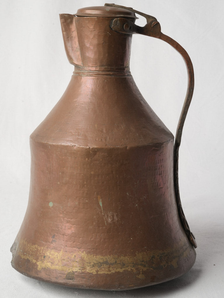 Artistic historical copper coffee ewer