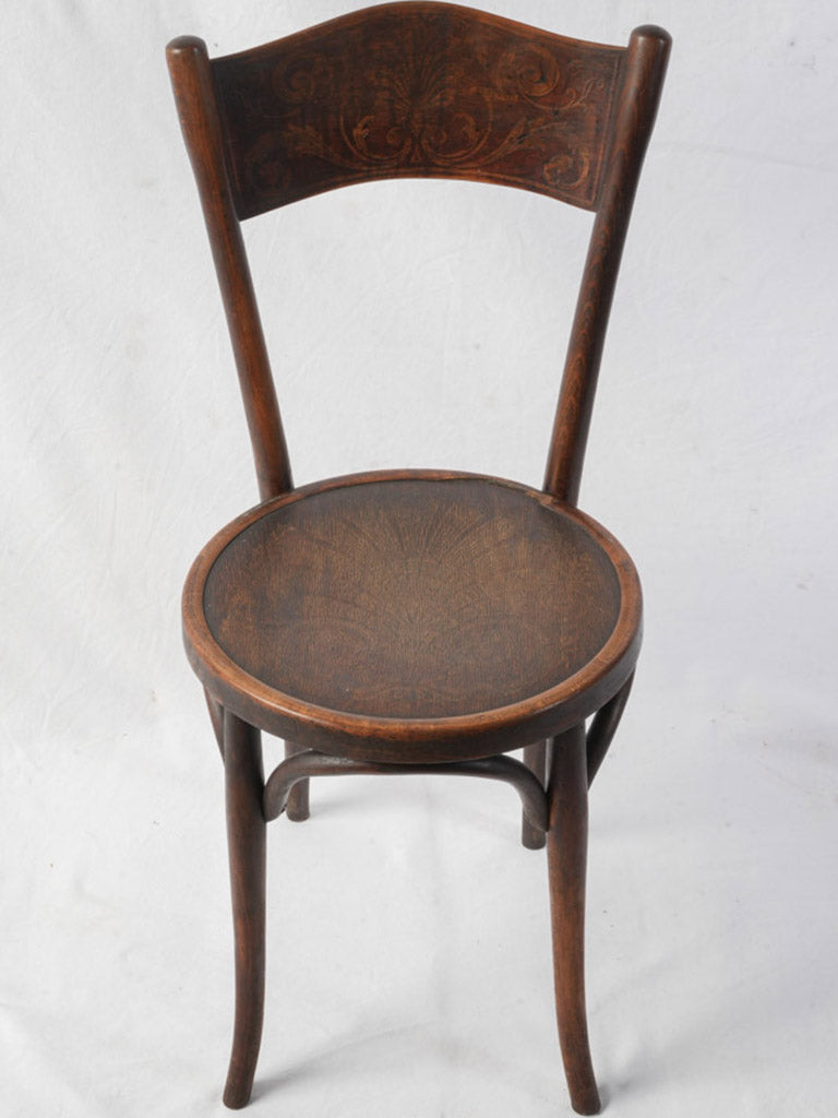 Rare Set Of 12 Antique French Bentwood Bistro Dining Chairs