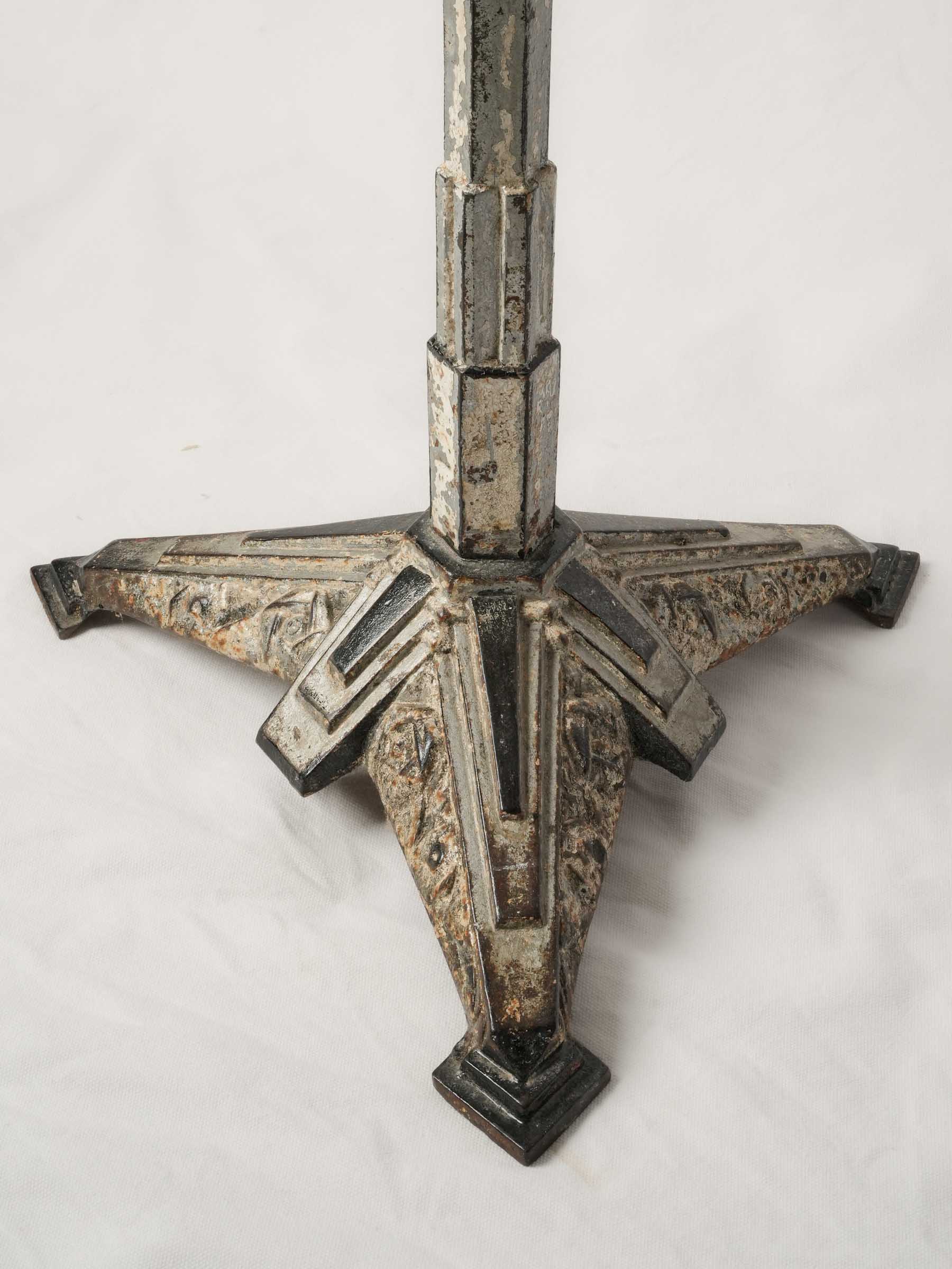 Rare Louis Vuitton Art Deco Cast-Iron Pedestal Table with Later Stone Top, France, c. 1930s - 27½" x 23¾"