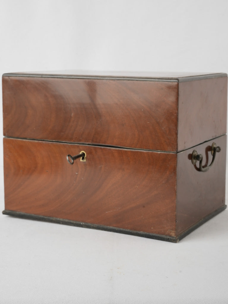 Delicate mahogany storage whiskey box