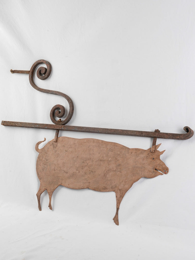 Antique rustic metal charcuterie sign