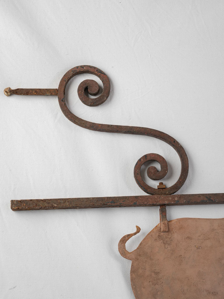 Vintage pink painted metal plaque