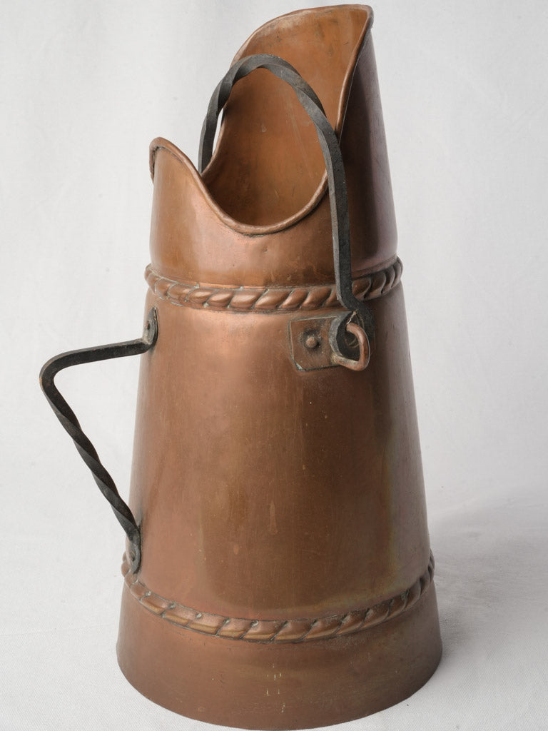 Patinated copper umbrella stand