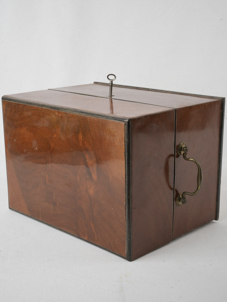 Charming worn wood liquor carrying case