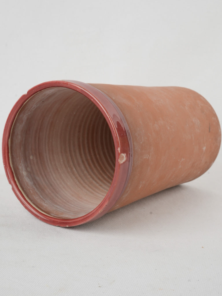 Hand-painted, green terracotta wine cooler
