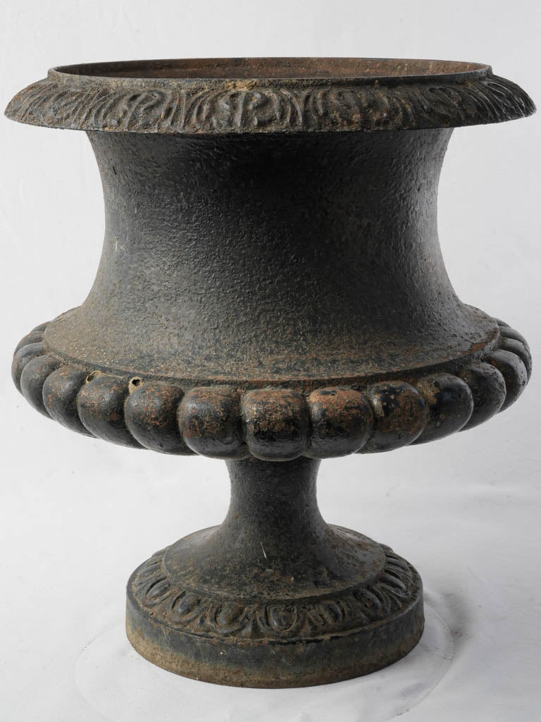 Naturally aged patina garden urn