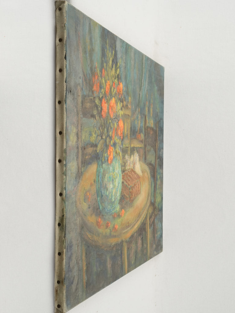 Vibrant oil-on-canvas French interior artwork