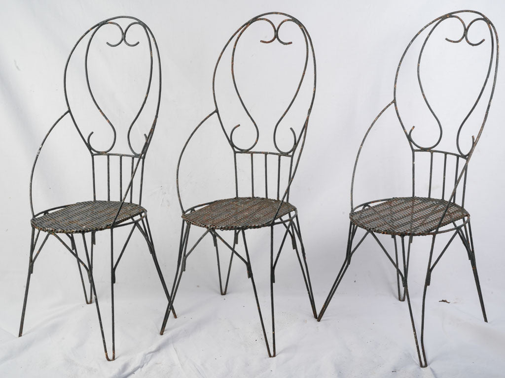 Mid-century modern wrought iron seating  