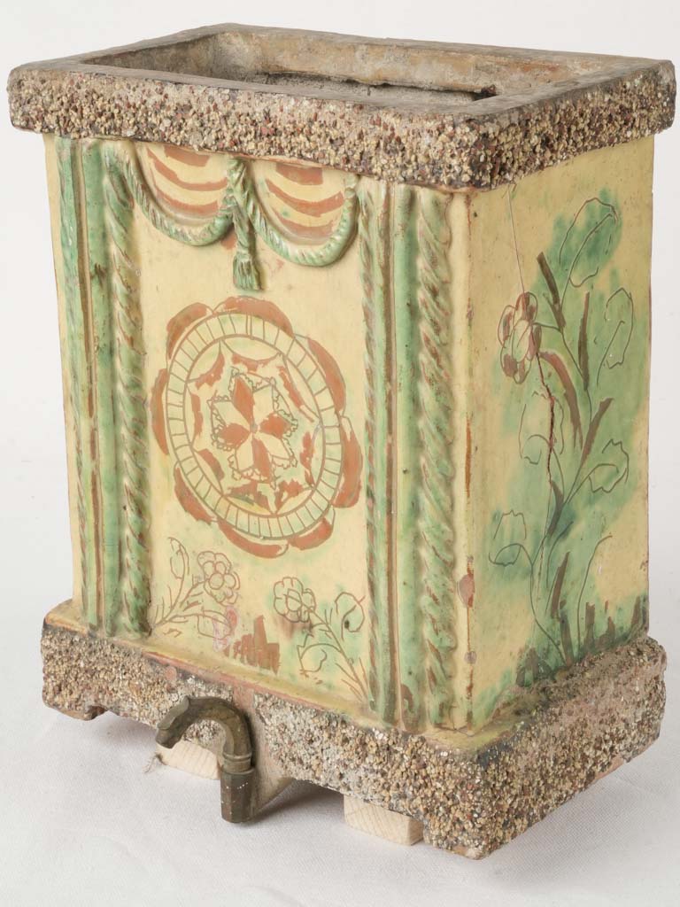 Antique floral ceramic water vase