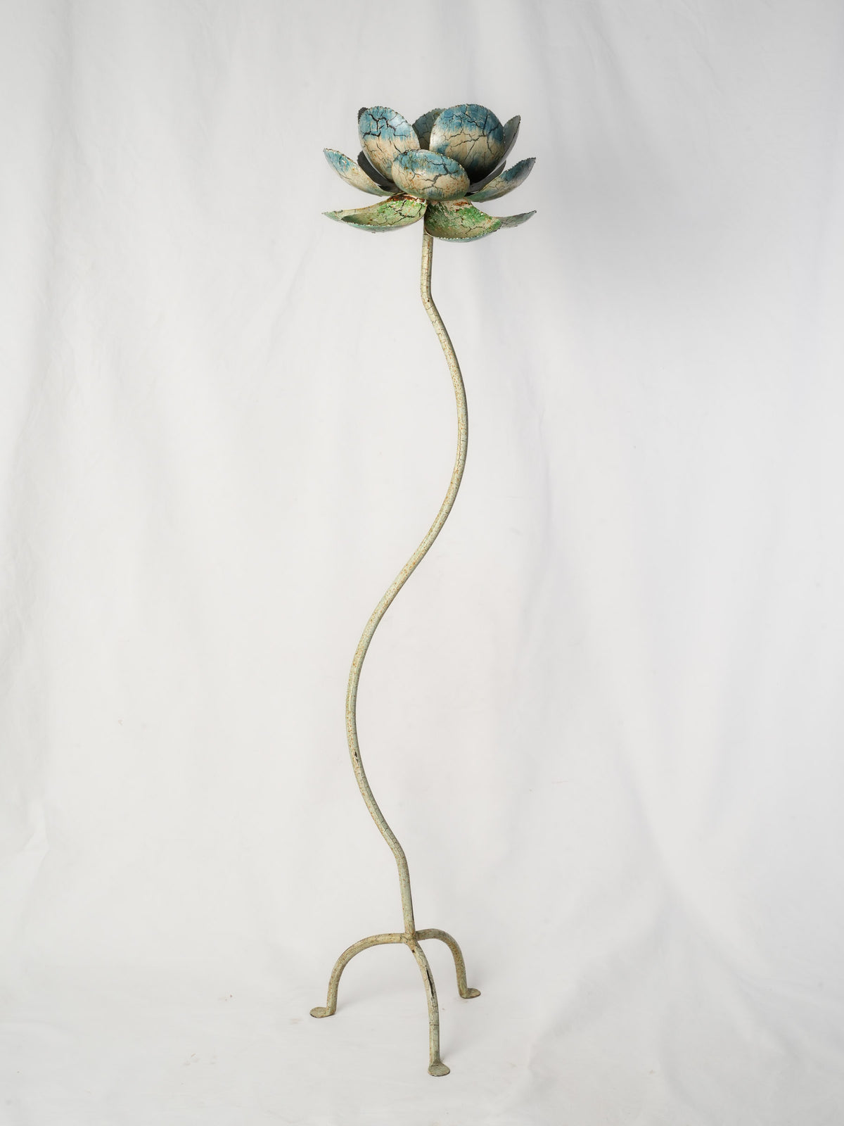 Whimsical painted flower décor stand