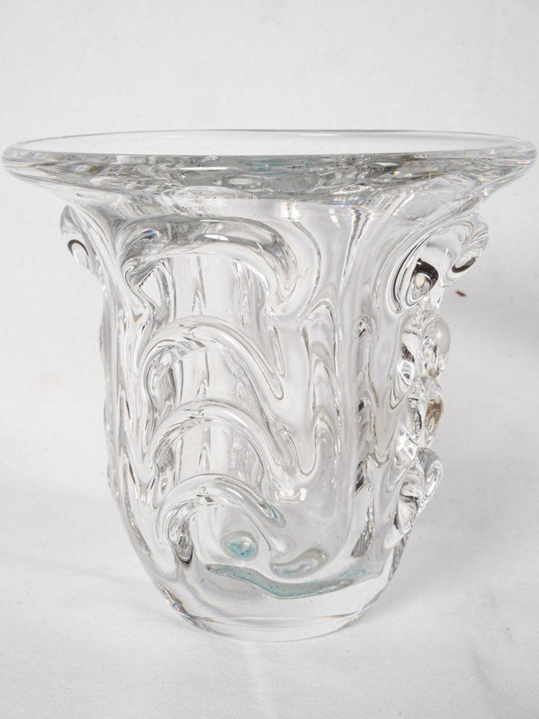 Small 1950s Clear Crystal Sculptural Vase - Val Saint Lambert