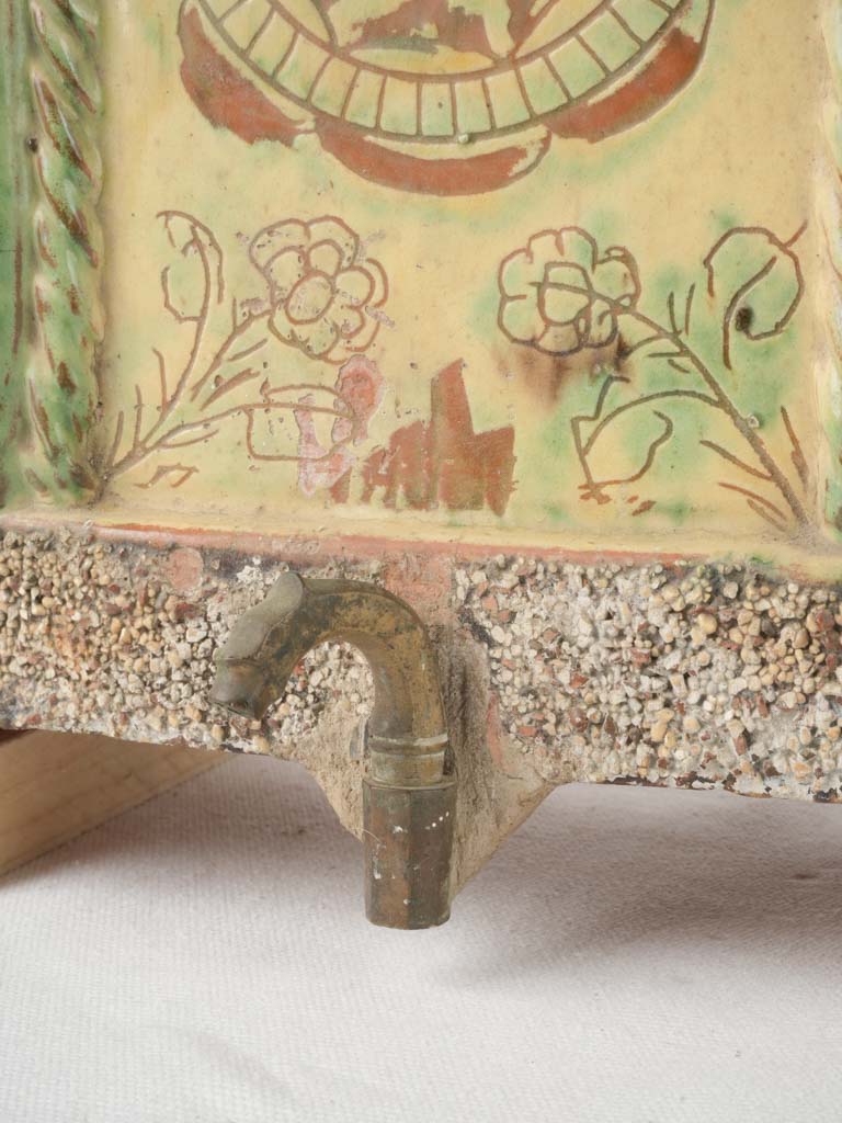 Textured green ceramic water vase