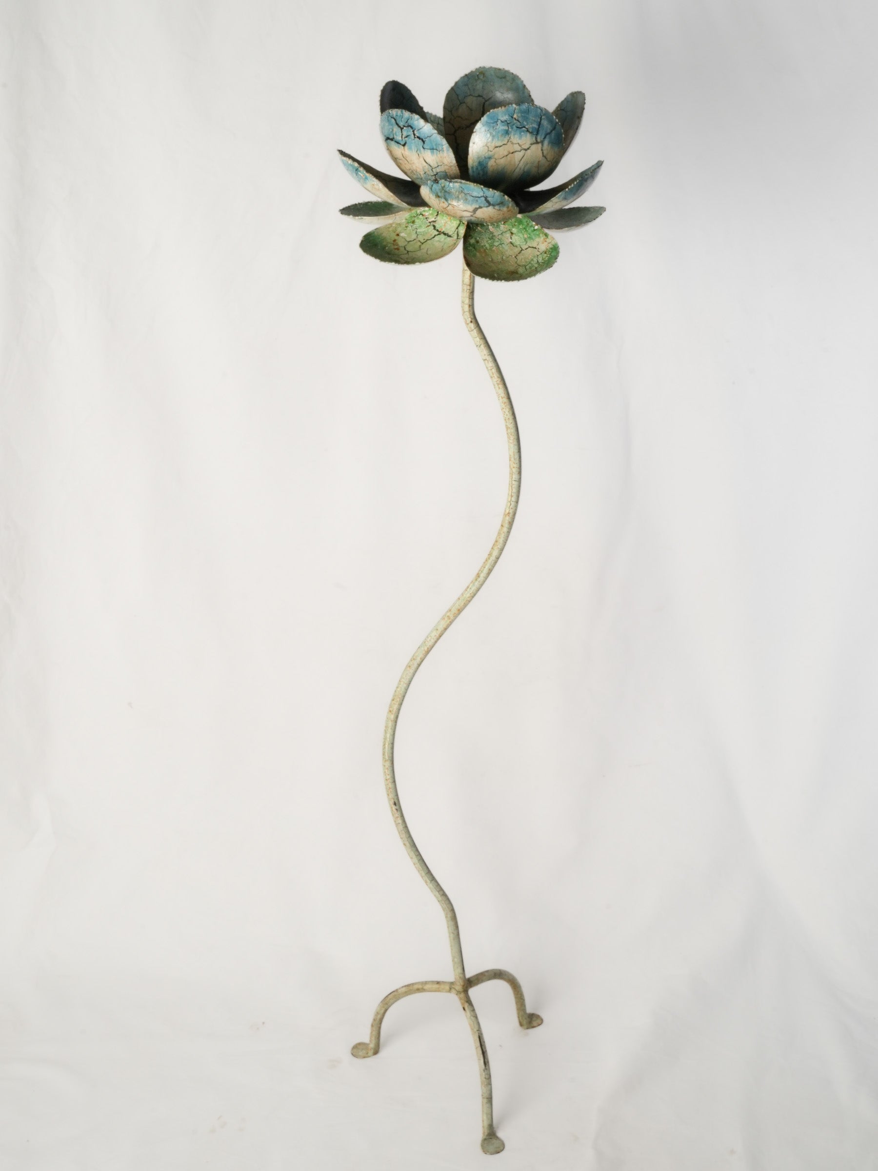 Vintage sculptural sheet-metal plant stand