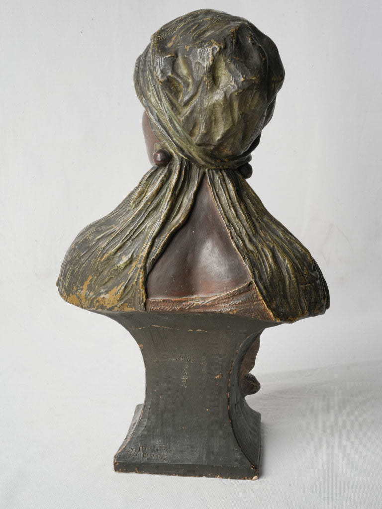 Orientalist Bronzed Terracotta Bust Signed Goldscheider Vienna Circa 1900 - 19¼"