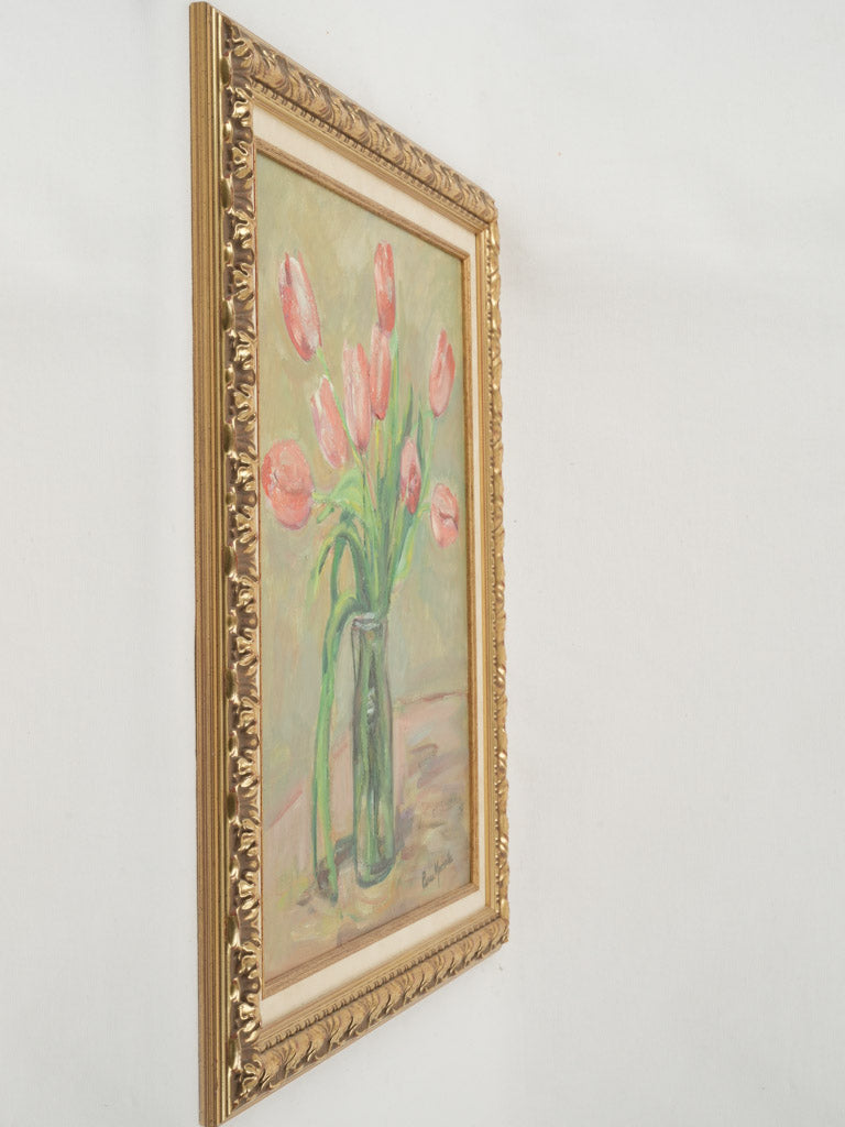 Delightful oil-on-canvas floral artwork