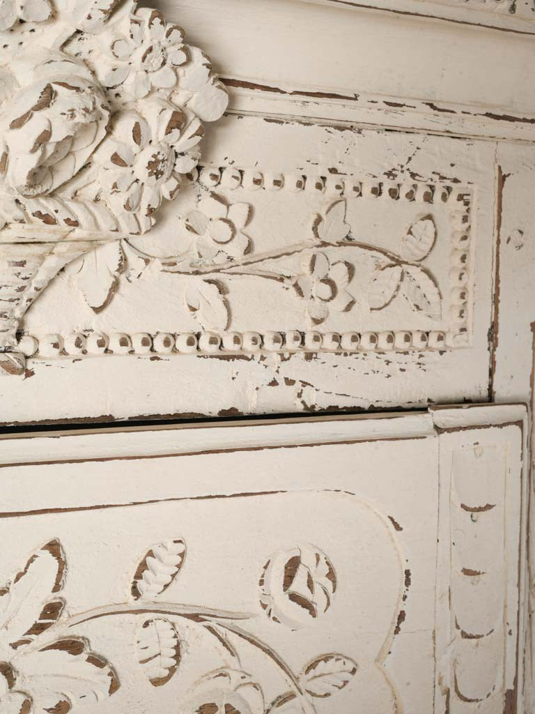 Chalky finished antique armoire.