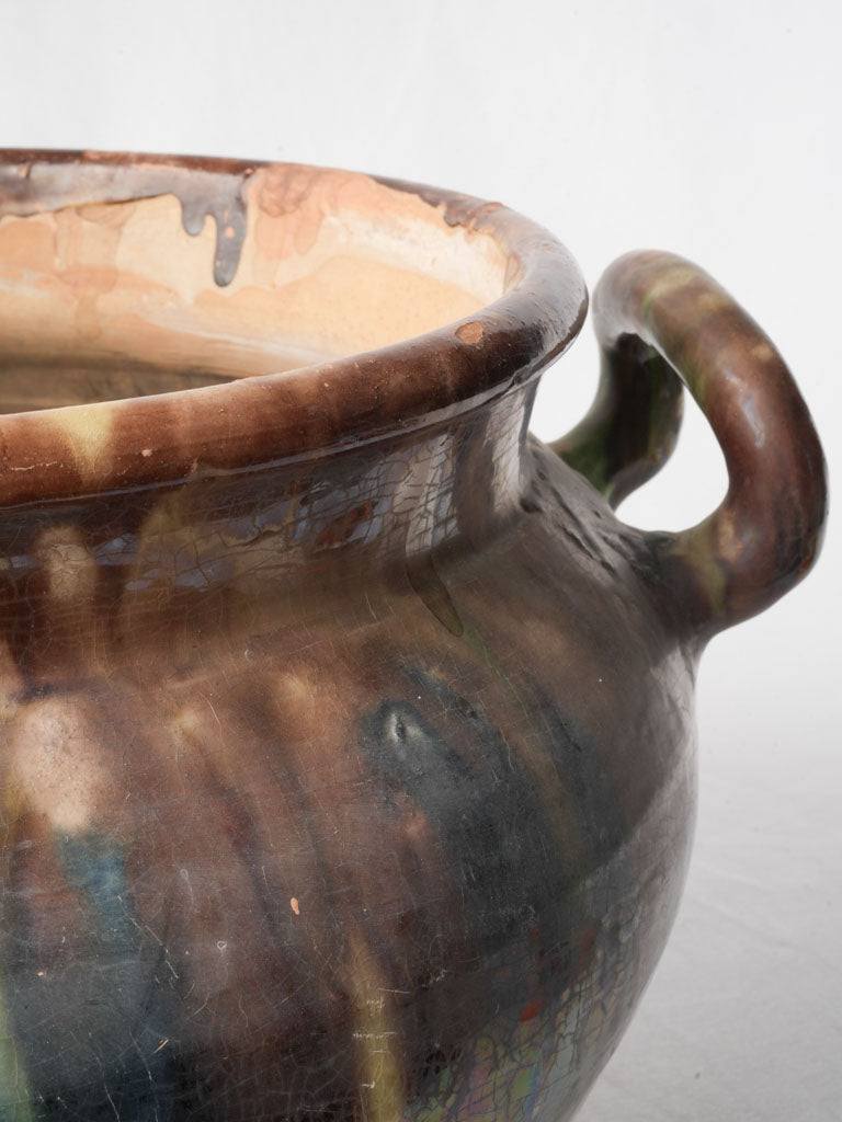 Tobacco brown terracotta cachepot