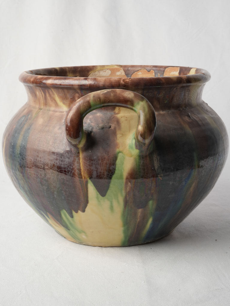 Aubergine glazed terracotta cachepot